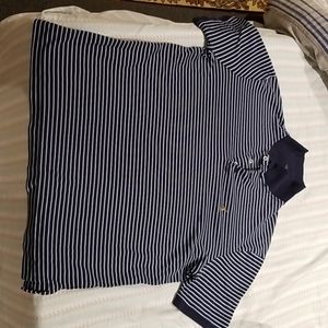 Blue Striped Polo Collared Shirt